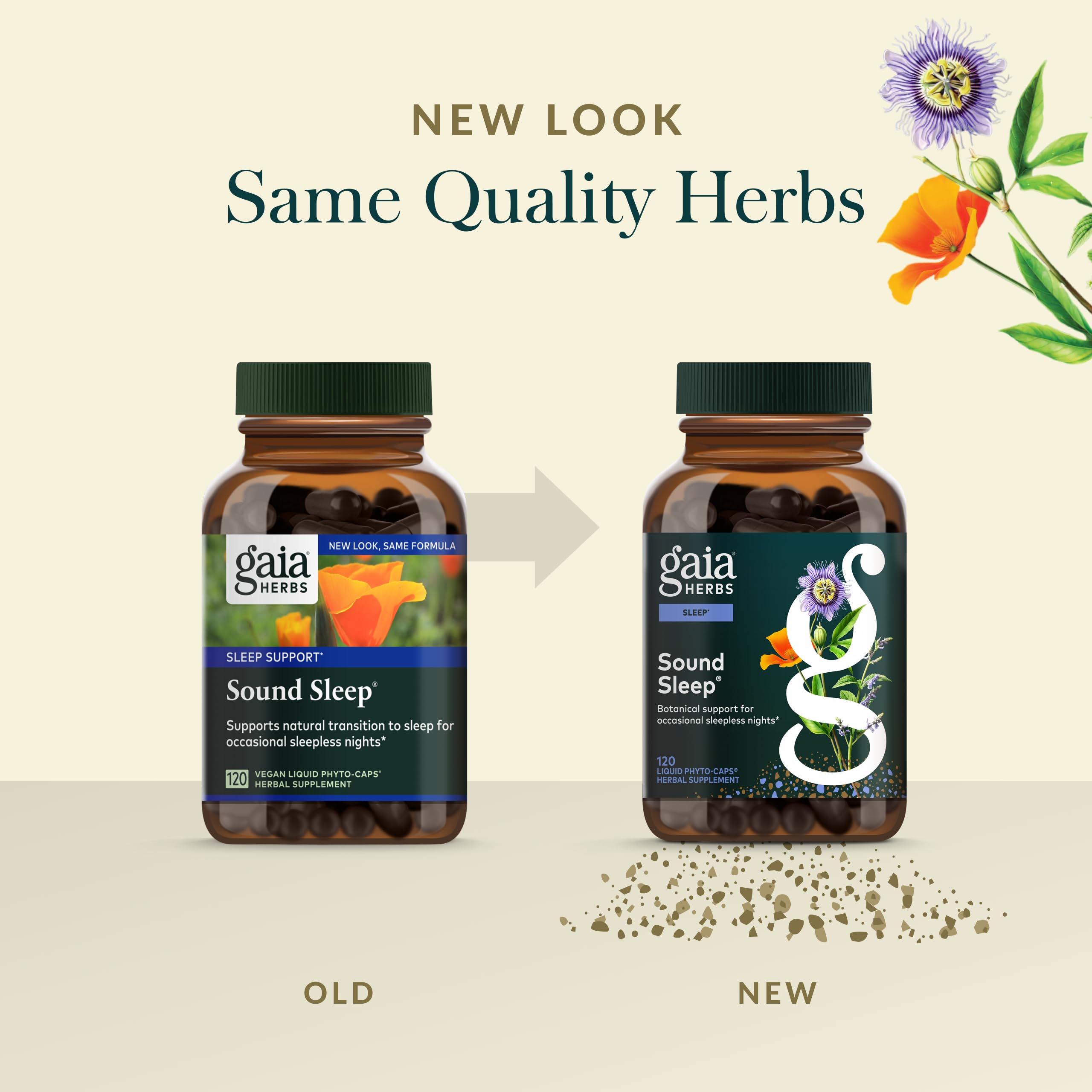 Gaia Herbs Sound Sleep – Herbal Sleep Support with Valerian & Passionflower | 120 Vegan Liquid Phytocapsules
