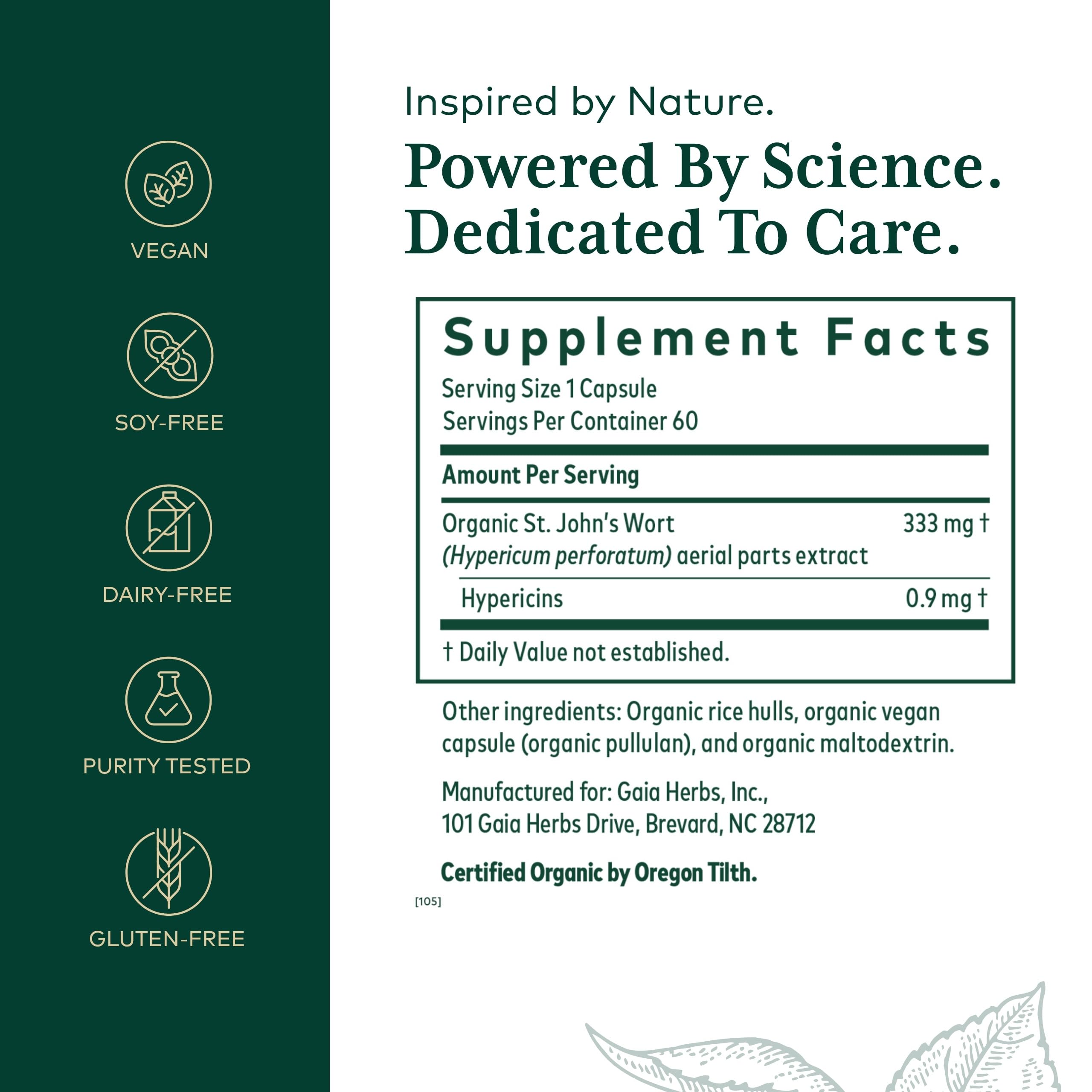 Gaia Herbs Pro St. John's Wort – Immune & Brain Health, 60 Liquid Phyto-Caps (30 Servings)