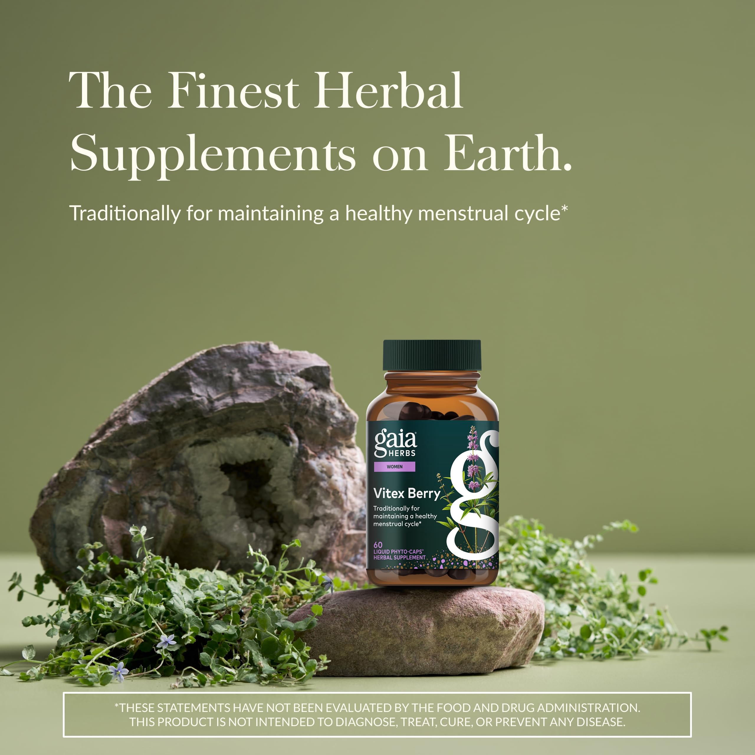 Gaia Herbs Vitex Berry - Traditionally Used for Hormone Balance & Menstrual Support | 60 Vegan Liquid Phytocapsules