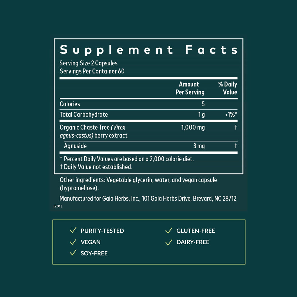 Gaia Herbs Vitex Berry - Hormone Balance Support for Women | 120 Vegan Liquid Phyto-Capsules
