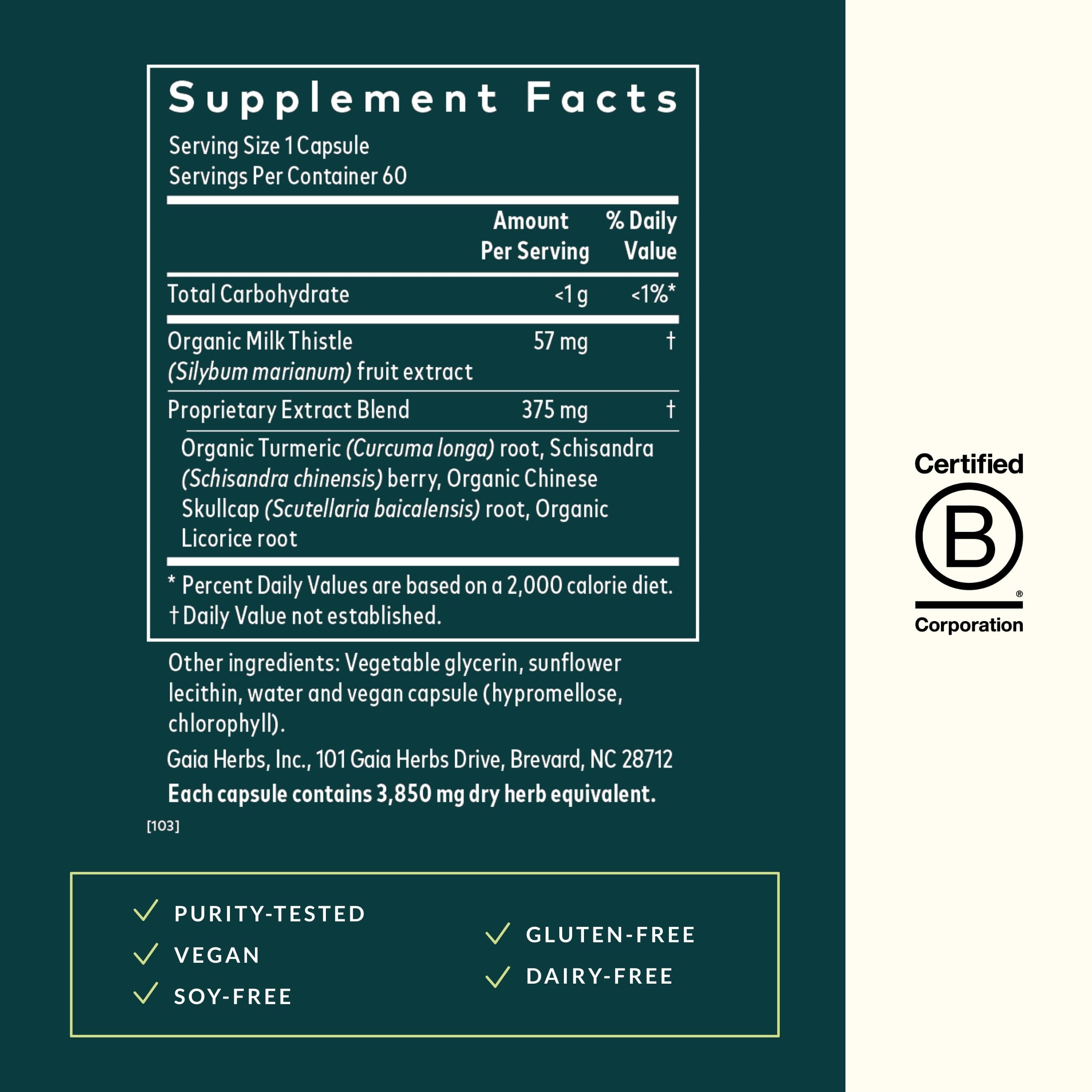 Gaia Herbs Liver Health - Liver Support with Milk Thistle, Turmeric, Schisandra & Licorice Root | 60 Vegan Liquid Phyto-Capsules (30-Day Supply)