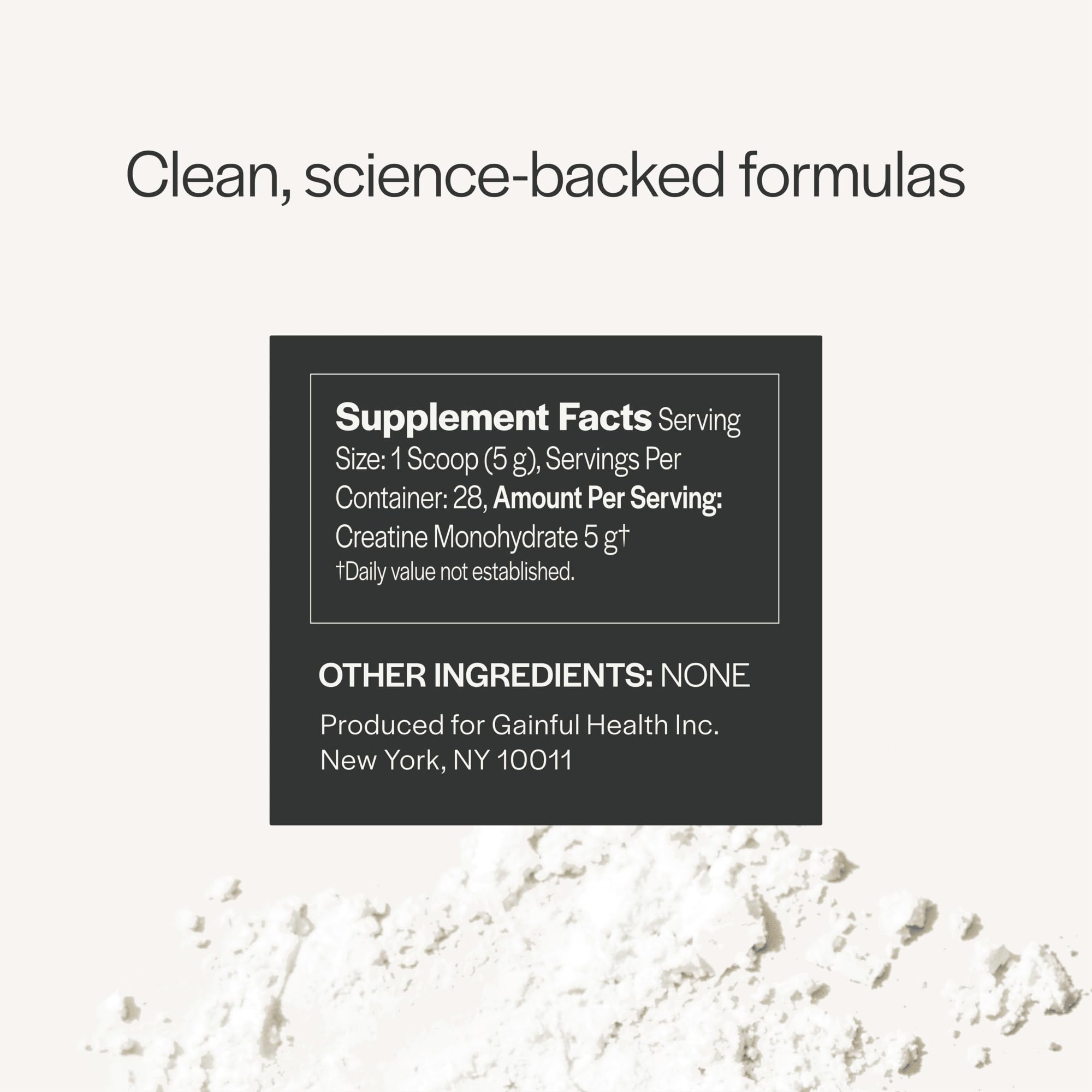 Gainful Creatine Powder – 5g Creatine Monohydrate per Serving, Unflavored, 28 Servings