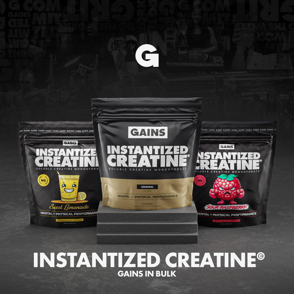 Gains in Bulk Instantized Creatine Monohydrate – Soluble, Unflavored Powder for Women and Men | 30 Servings