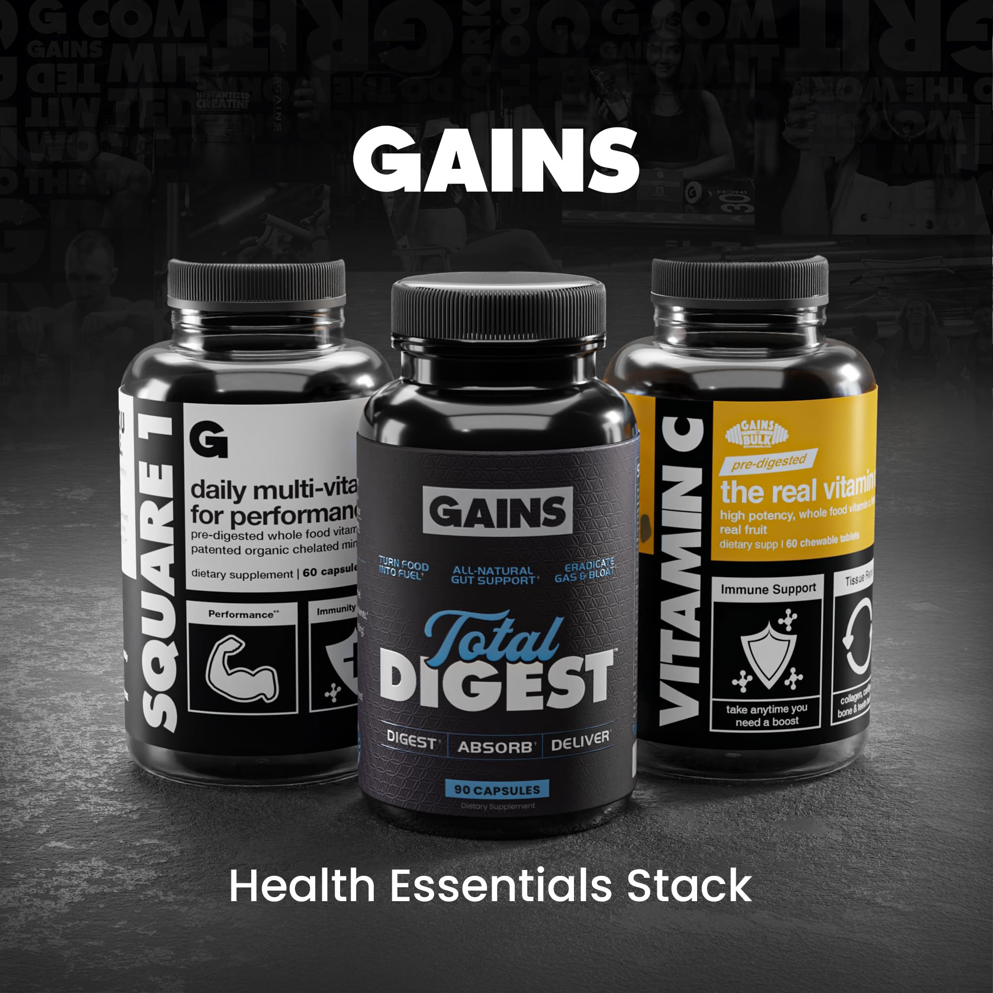 Gains in Bulk Elevated Nootropic – Herbal Energy, Ginkgo Biloba, B Vitamins, DMAE | Vegan, 60 Caps