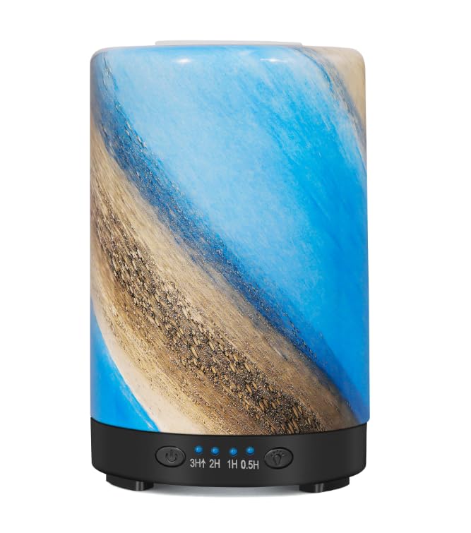 Essential Oil Diffuser 120 ml Galaxy Mist – Glass Ultrasonic Diffuser, 7 LED Colors, Auto Shut-Off, 4 Timers