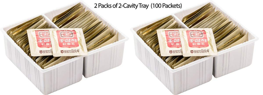 Gangwoninsam Korean Red Ginseng Tea – 6-Year-Old Red Ginseng, 3g x 100, Individually Packaged