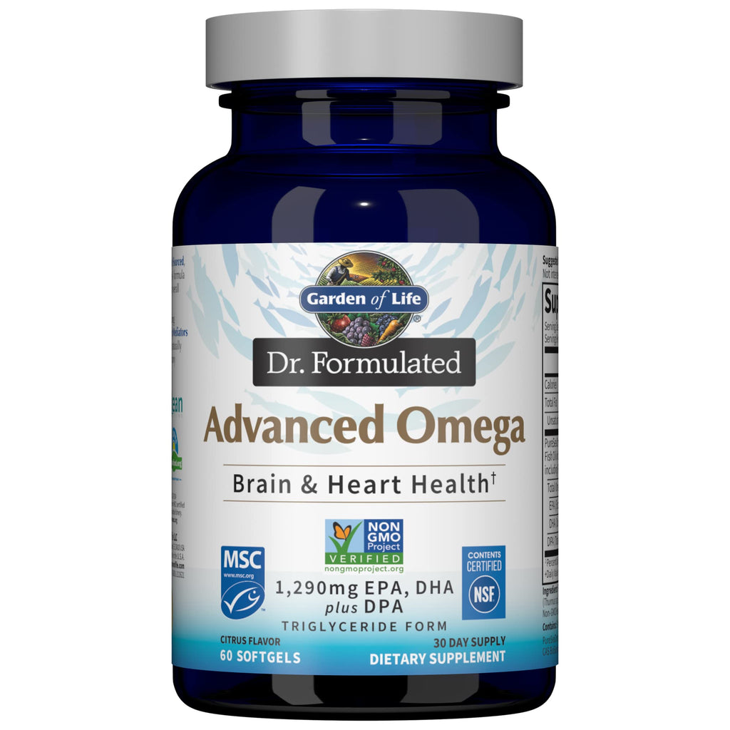 Garden of Life Dr Formulated Omega Fish Oil Lemon – 1,290 mg EPA/DHA + DPA, 60 Softgels