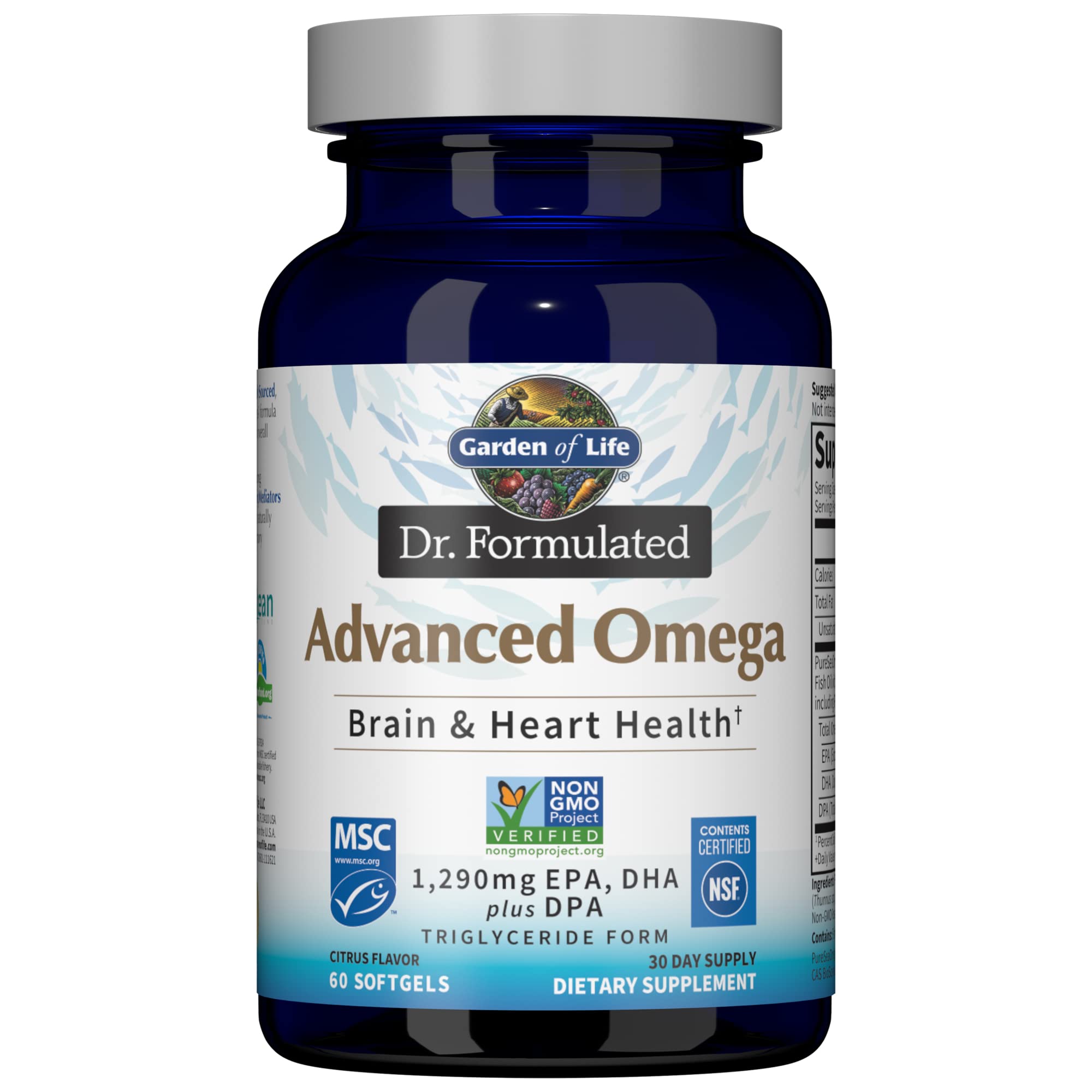 Garden of Life Dr Formulated Omega Fish Oil Lemon – 1,290 mg EPA/DHA + DPA, 60 Softgels