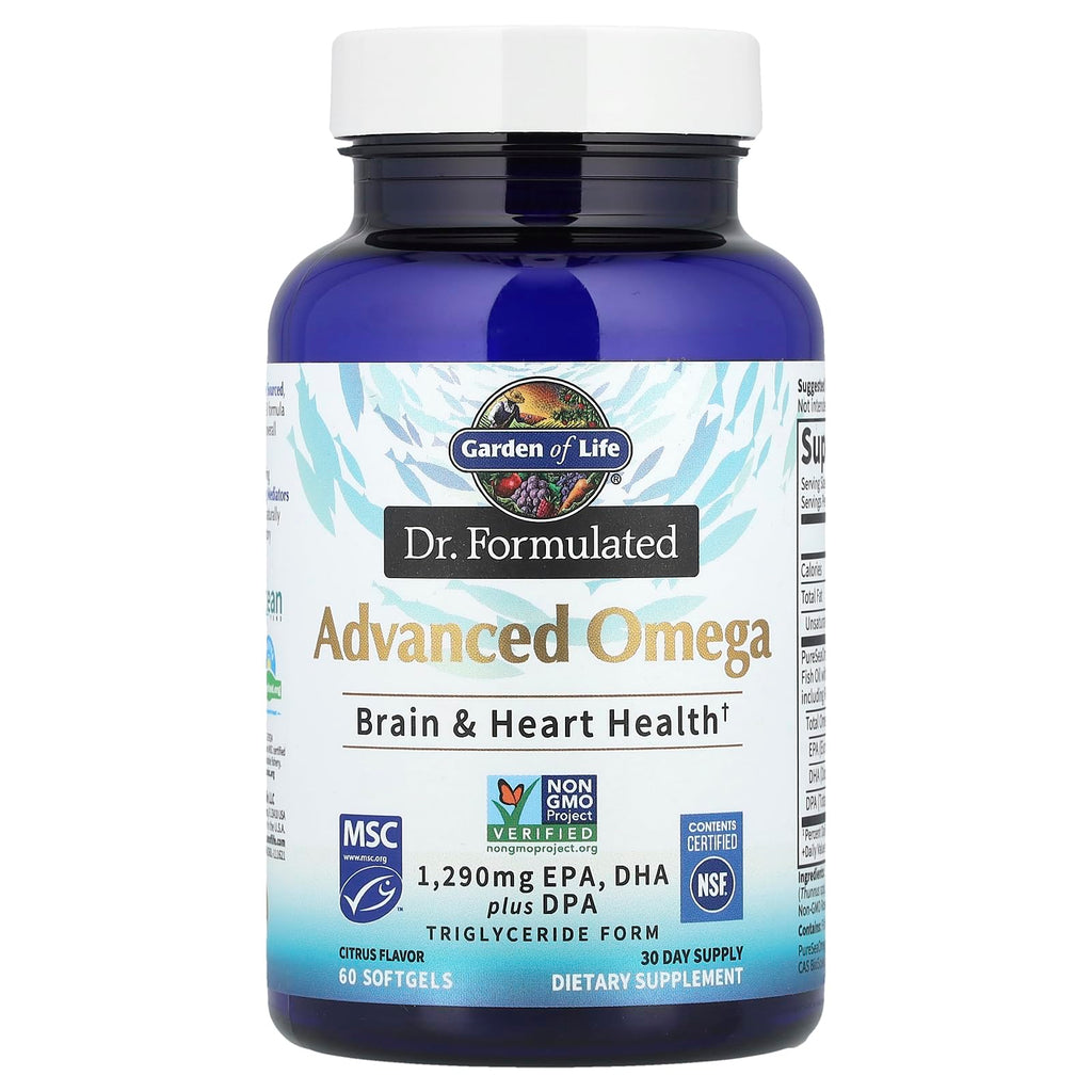 Garden of Life Dr Formulated Omega Fish Oil Lemon – 1,290 mg EPA/DHA + DPA, 60 Softgels