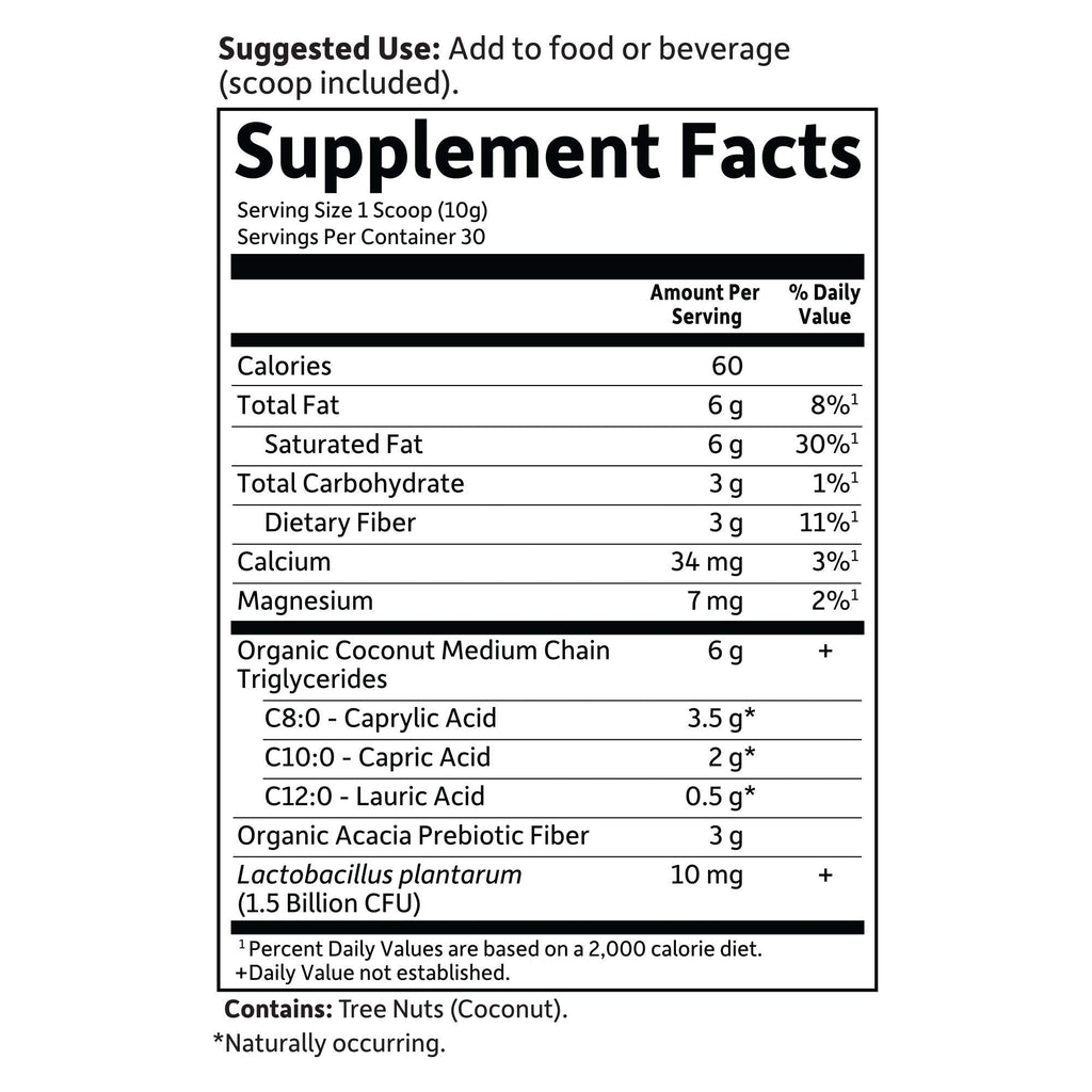 Garden of Life Dr Formulated Keto Organic MCT Powder - 6g MCTs, Probiotics
