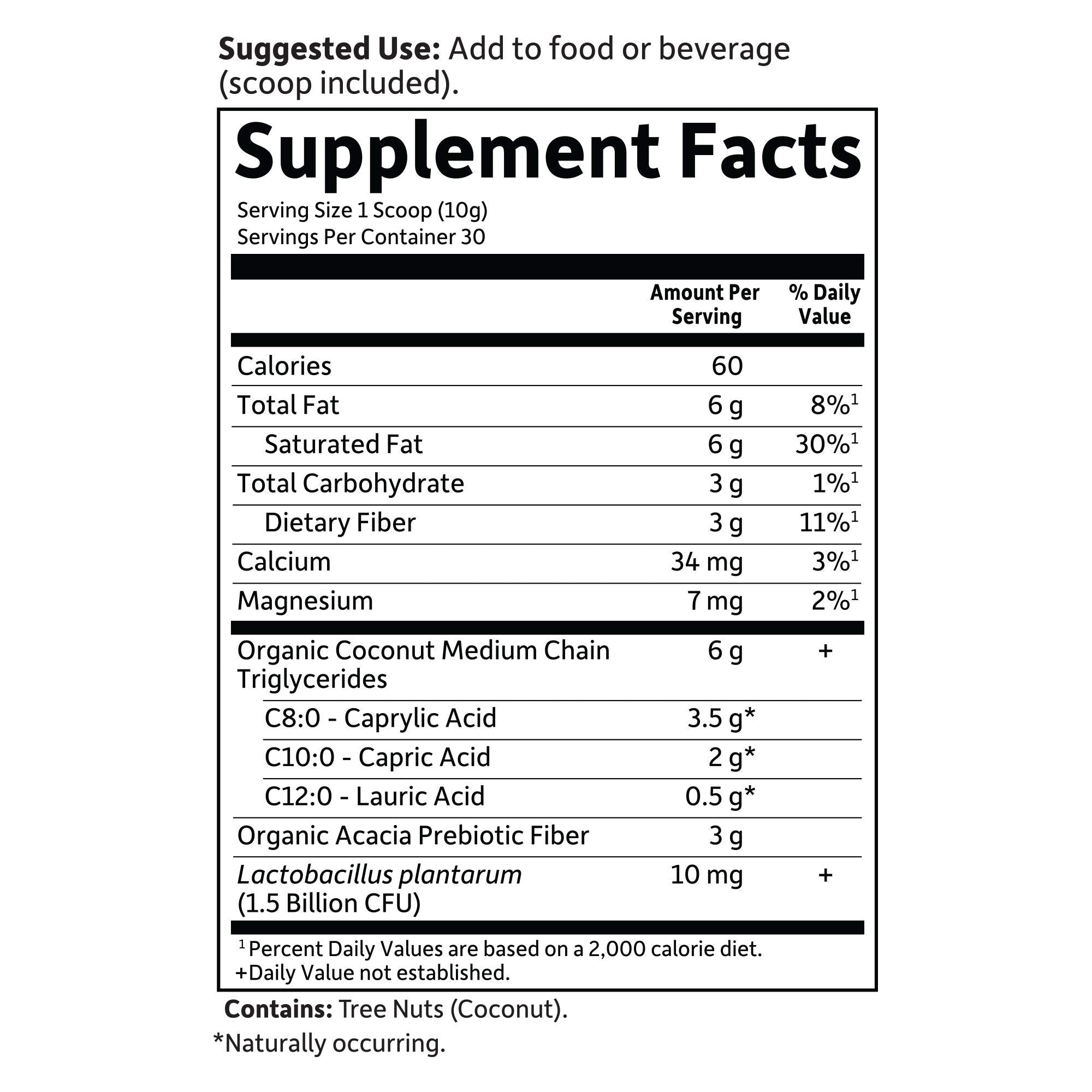 Garden of Life Dr Formulated Keto Organic MCT Powder - 6g MCTs, Probiotics