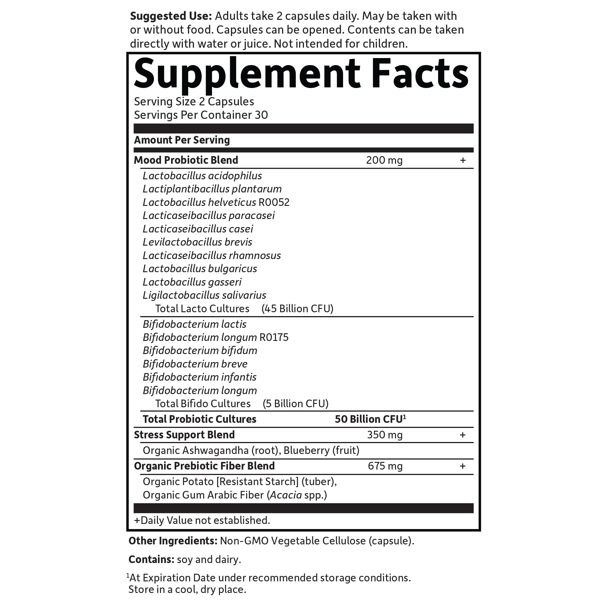 Garden of Life Mood+ Probiotics – Dr Formulated Mood Support with Ashwagandha, 60 Veggie Caps