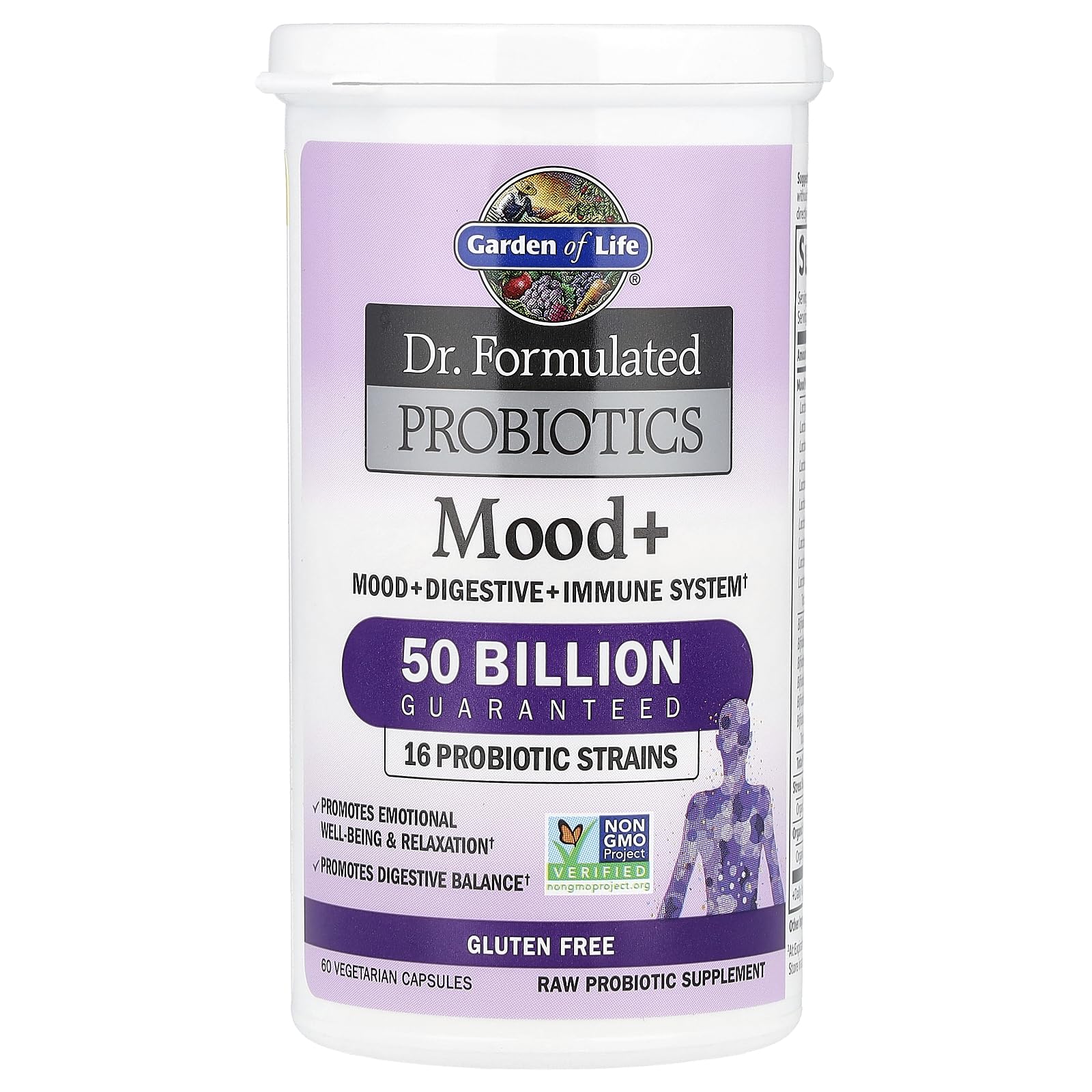 Garden of Life Mood+ Probiotics – Dr Formulated Mood Support with Ashwagandha, 60 Veggie Caps