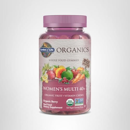 Garden of Life Organics Women 40+ Gummies – Organic Berry | Non-GMO, Vegan | 120 Real Fruit Gummies