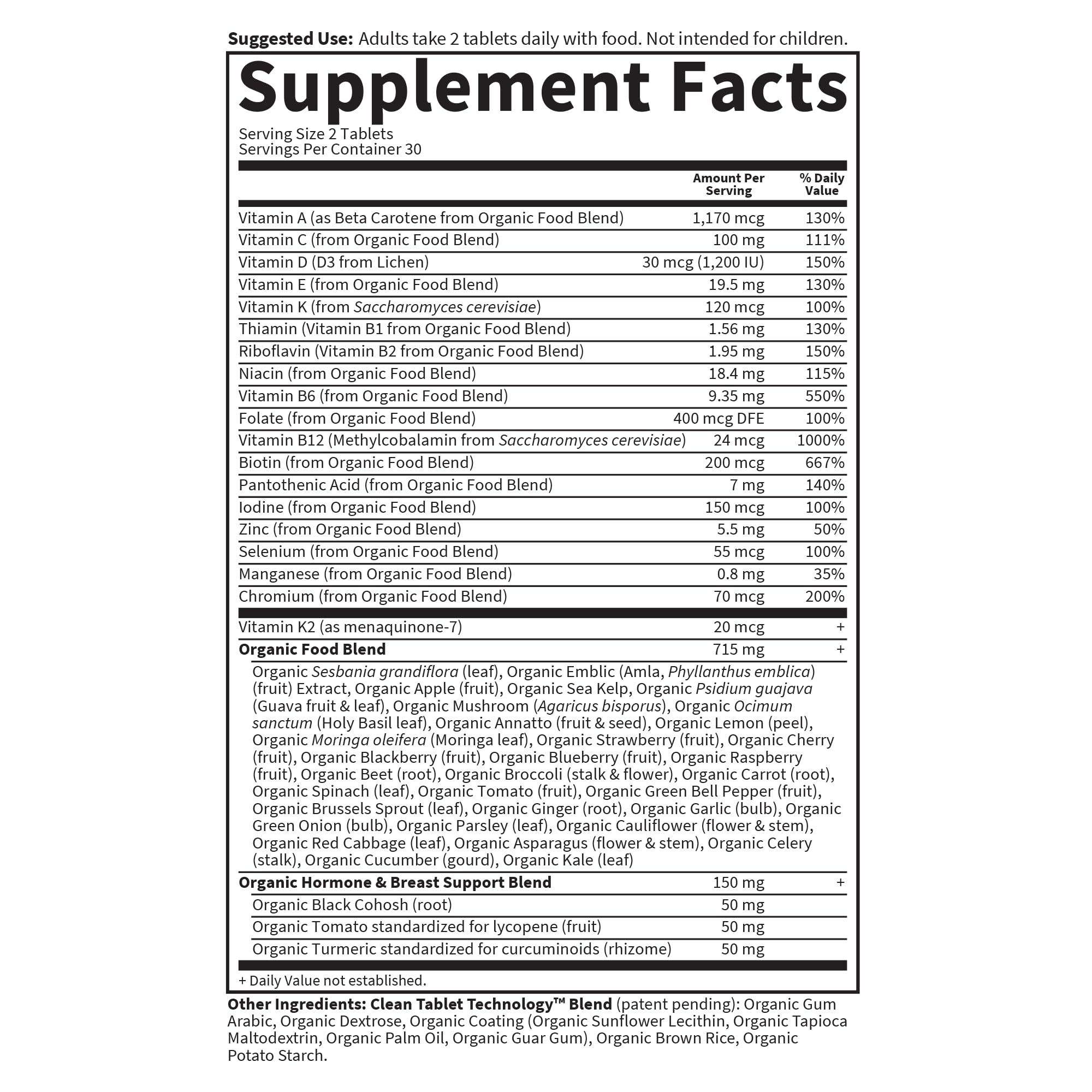 Garden of Life Organics Women 40+ Multivitamin – 60 Tablets, Vegan & Organic