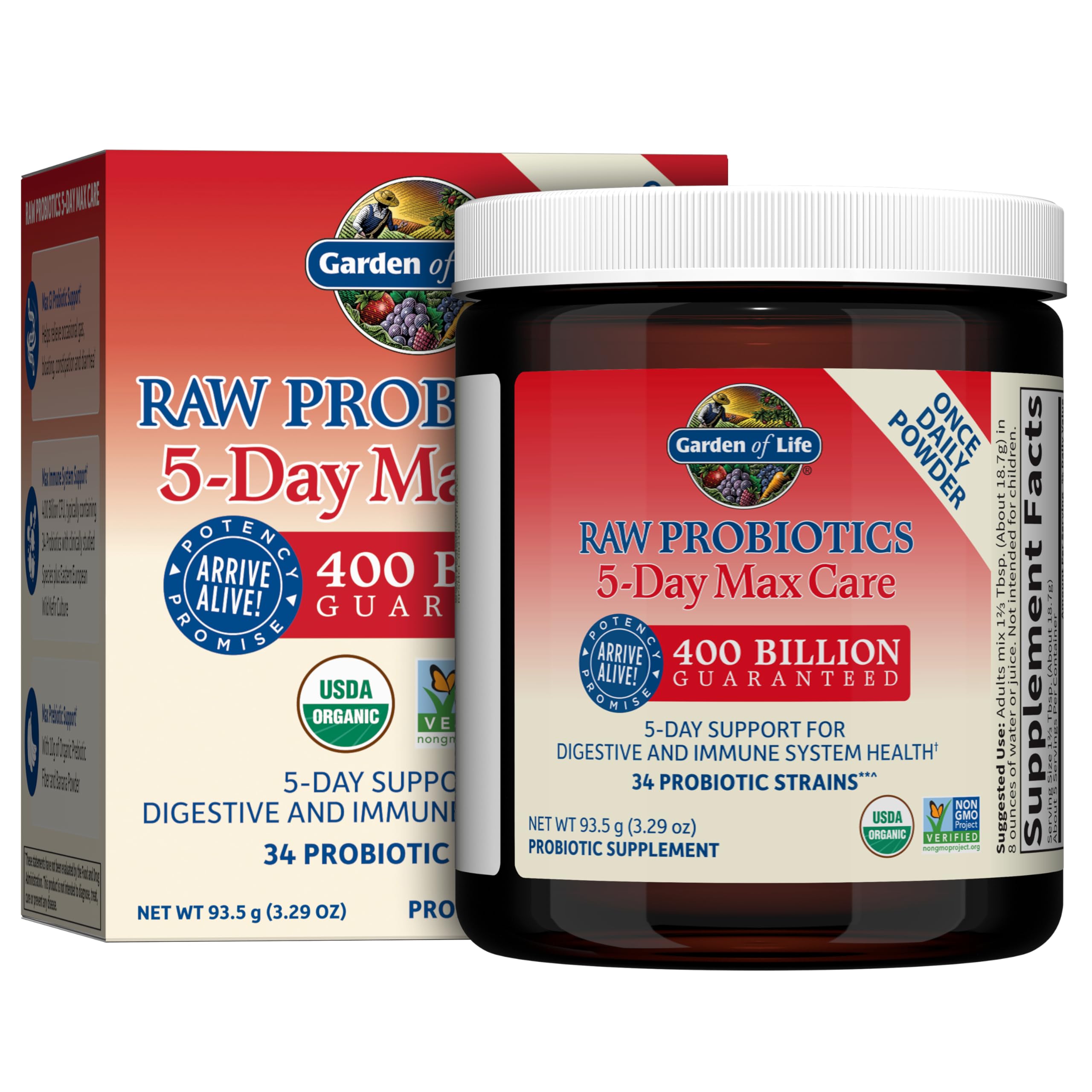 Garden of Life Probiotic Powder Banana - 400B CFU, 5-Day Immune Support