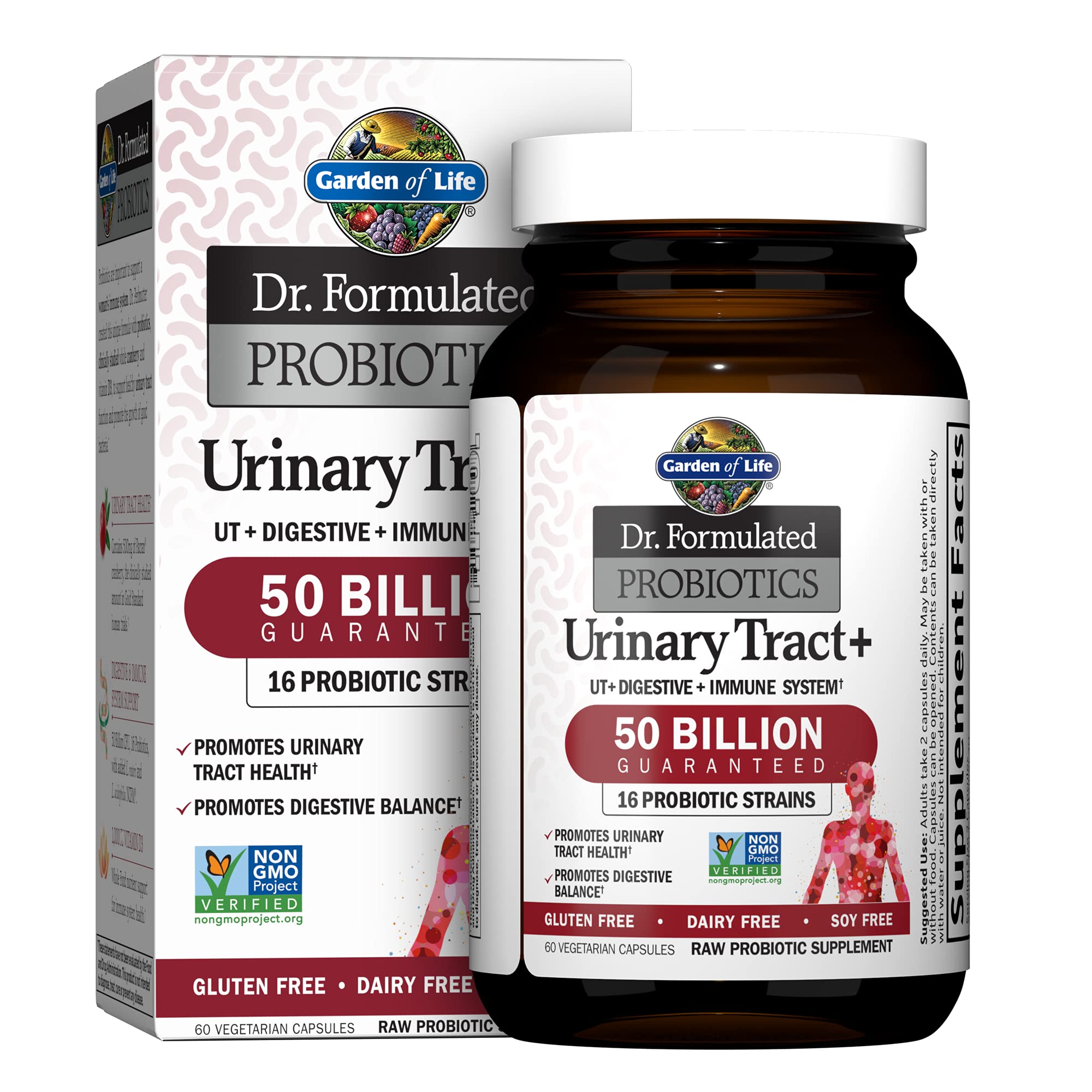 Garden of Life Dr. Formulated Probiotics Urinary Tract+ with Pacran Cranberry - 60 Vegetarian Capsules