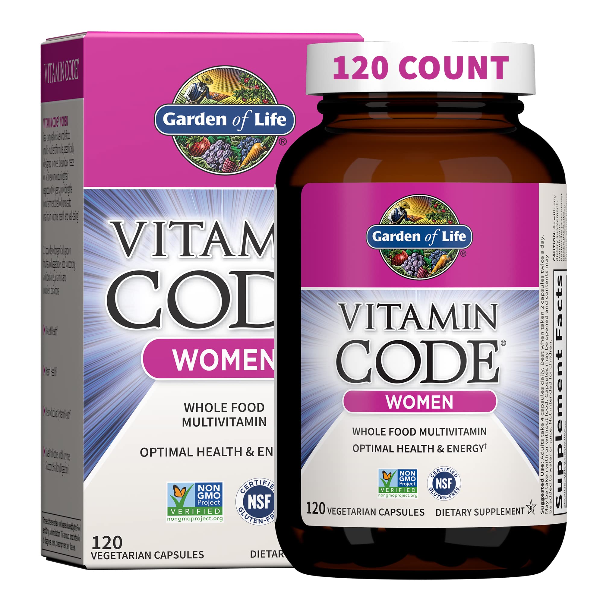 Vitamin Code Women Multivitamin by Garden of Life - Whole Food Women's Multi, 120 Veg Caps