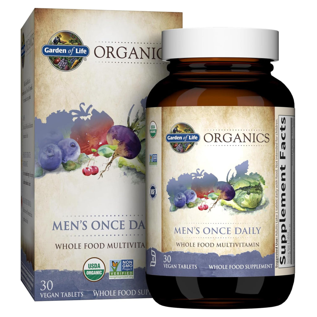 Garden of Life Organics Men's Daily Multivitamin – Organic, Vegan, 30 Tablets