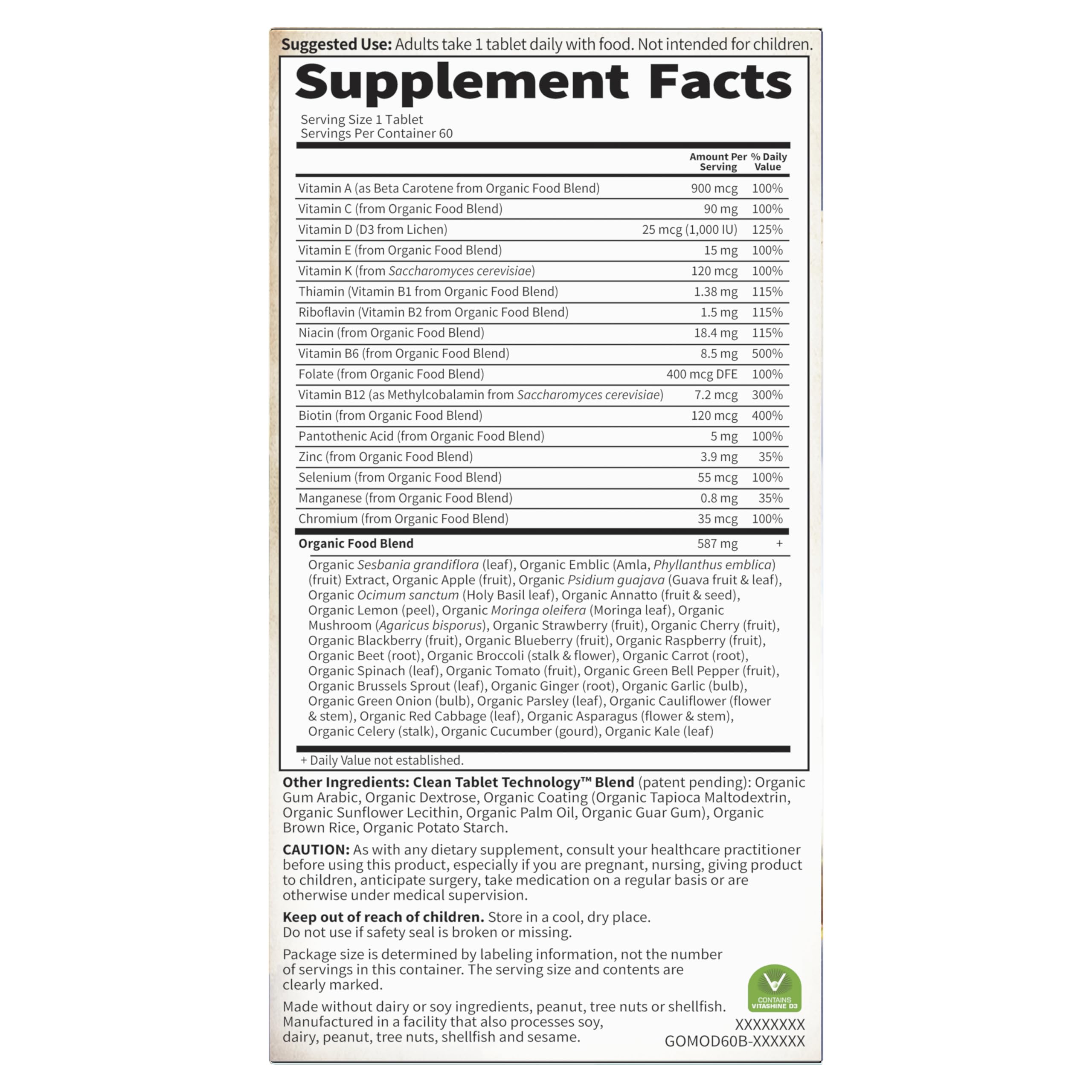 Garden of Life Once Daily Men's Multivitamin – Organic Vegan for Men, Prostate & Heart Support, 60 Tablets