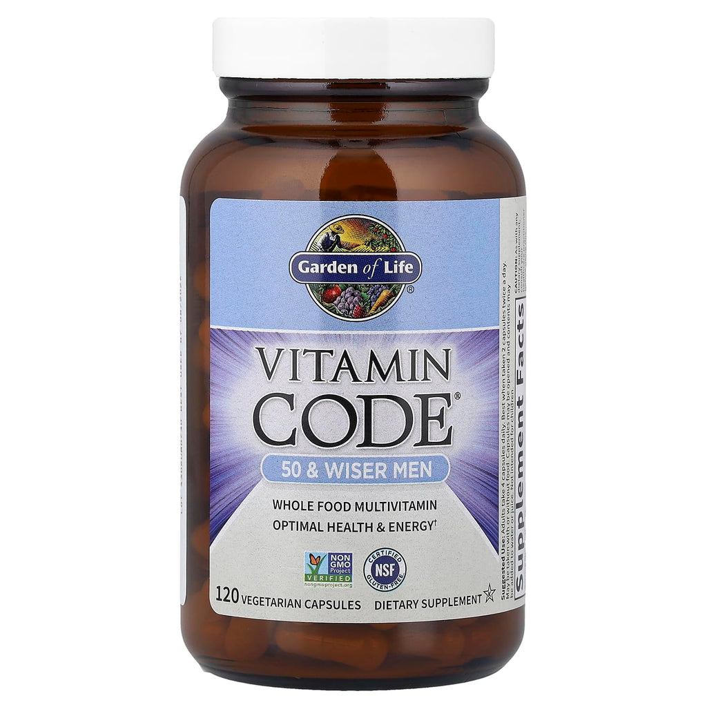 Garden of Life Vitamin Code 50 & Wiser Men's Multivitamin with Probiotics - 120 Capsules