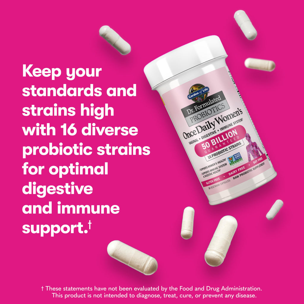 Garden of Life Once Daily Probiotics for Women – 50B CFU, 16 Strains, Dairy Free
