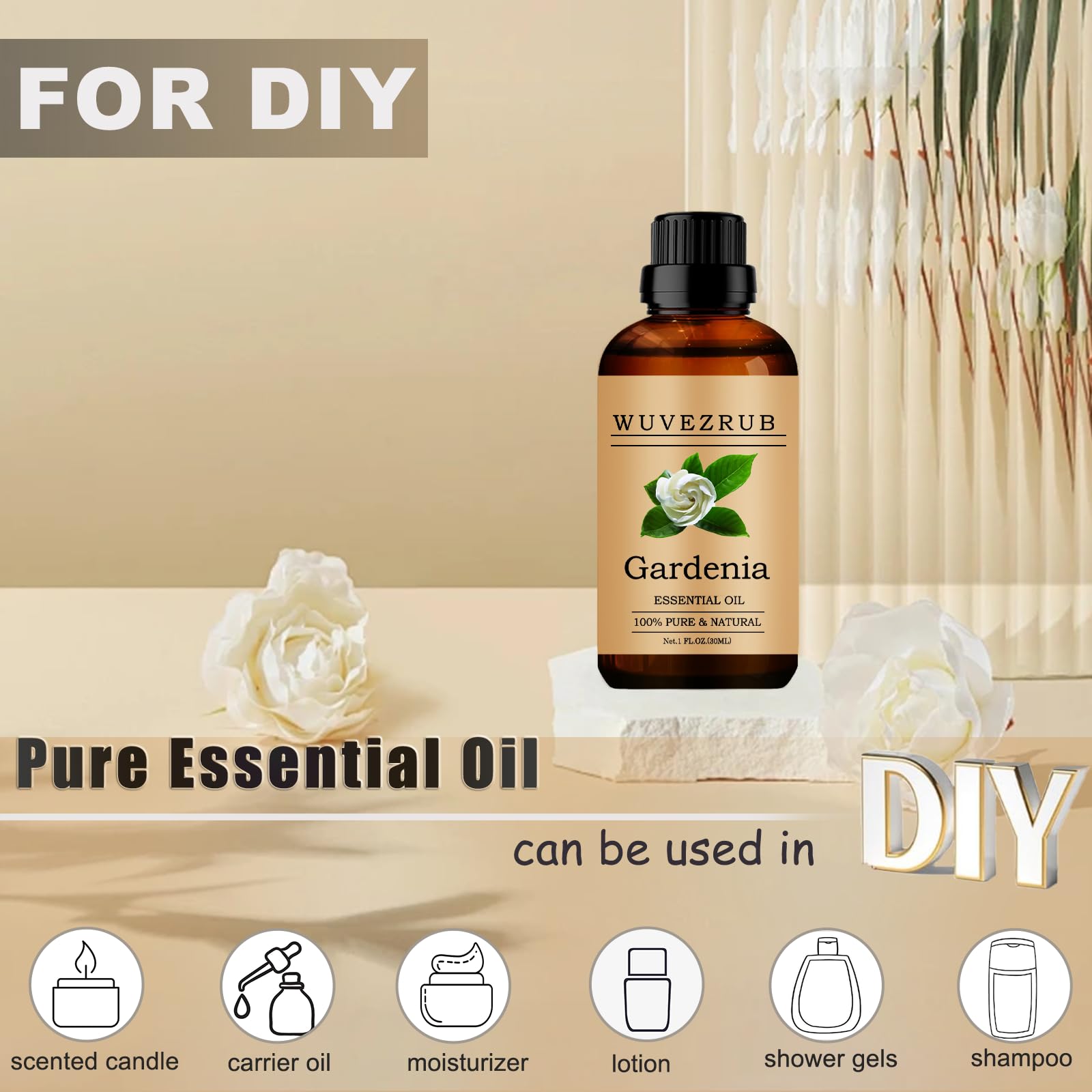 Wuvezrub Gardenia Essential Oil 30ML – Pure & Natural