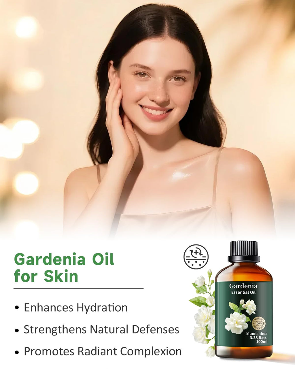 Gardenia Essential Oil Pure – Gardenia Oil for Diffusers & Skincare (3.38 fl oz)