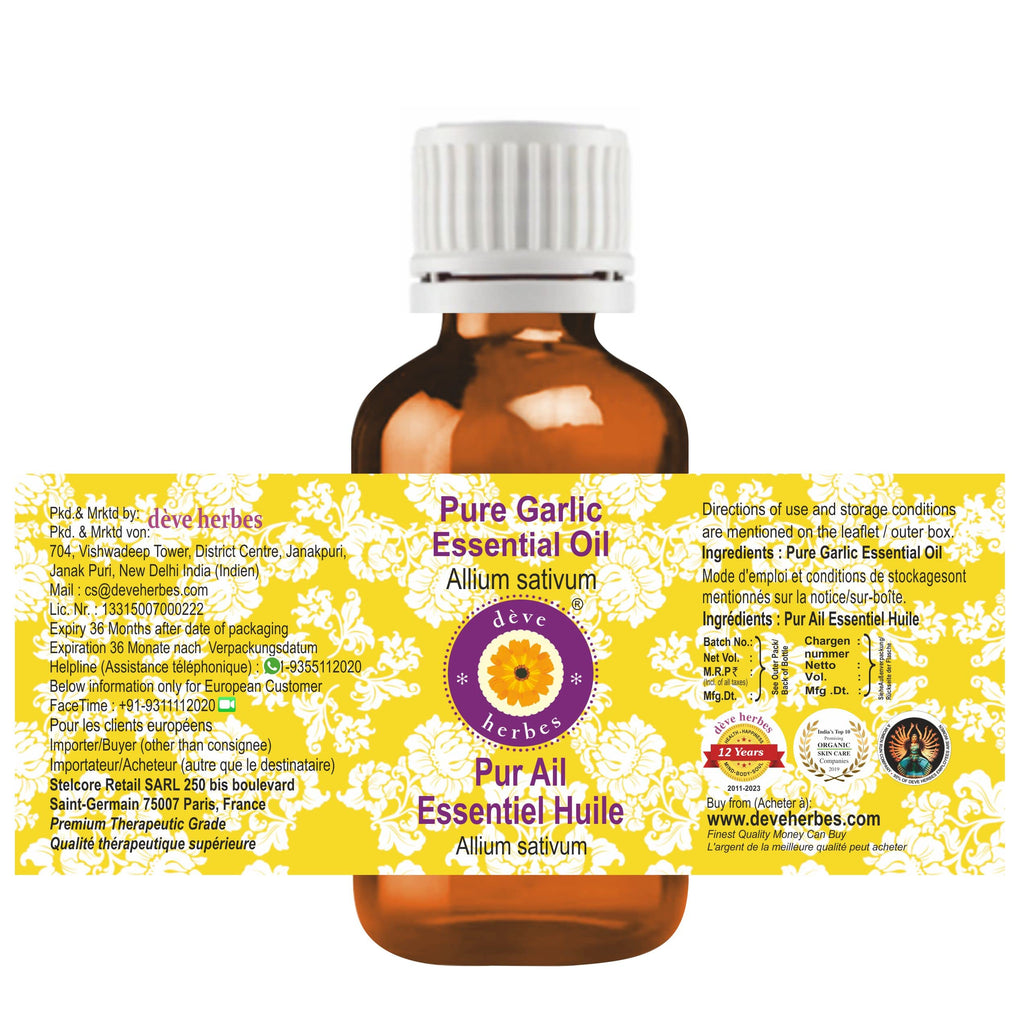 Deve Herbes Garlic Essential Oil 5ml (Allium sativum) – Steam Distilled
