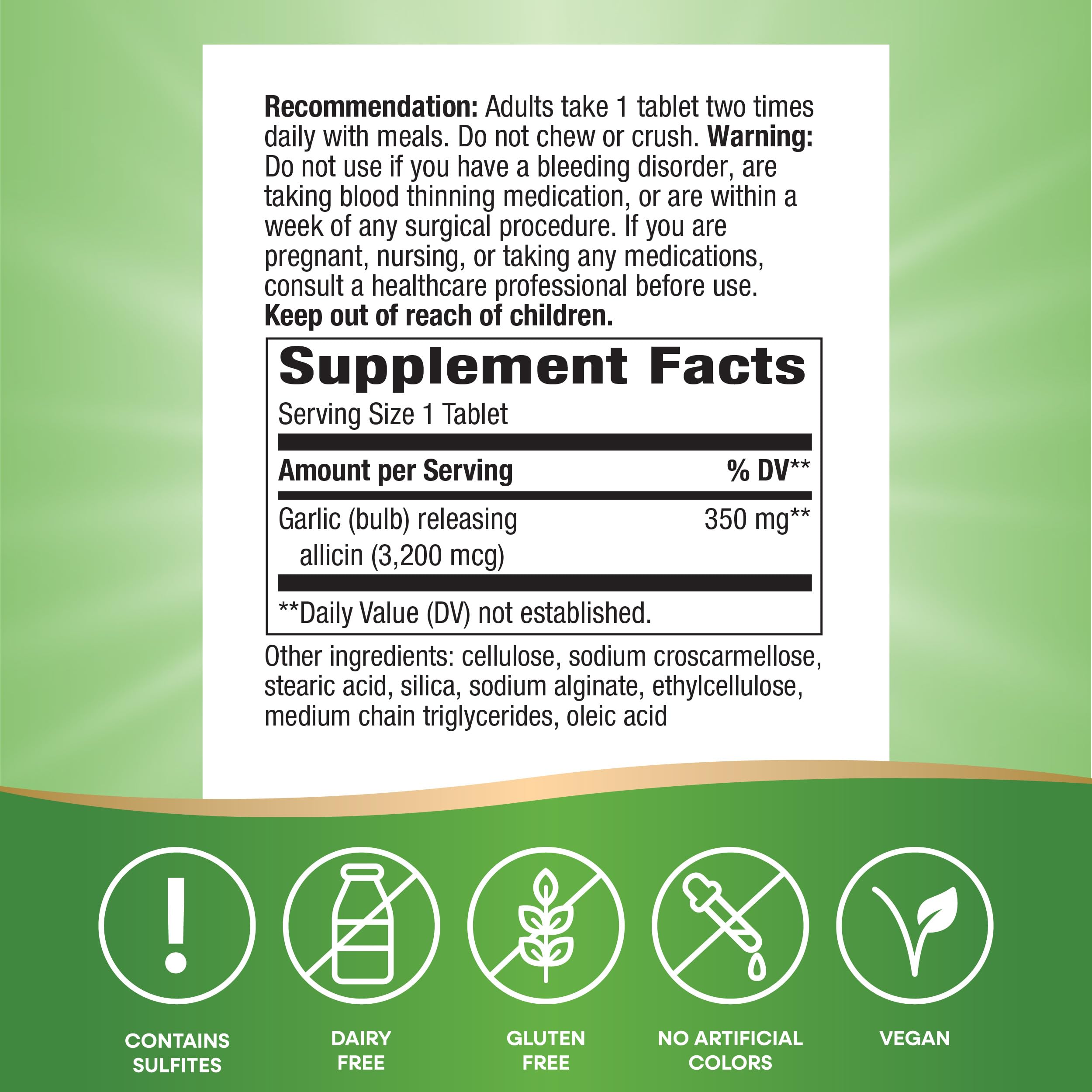 Nature’s Way Garlicin Cardio – Premium Herbal Circulation Support (350 mg, 90 Tablets)