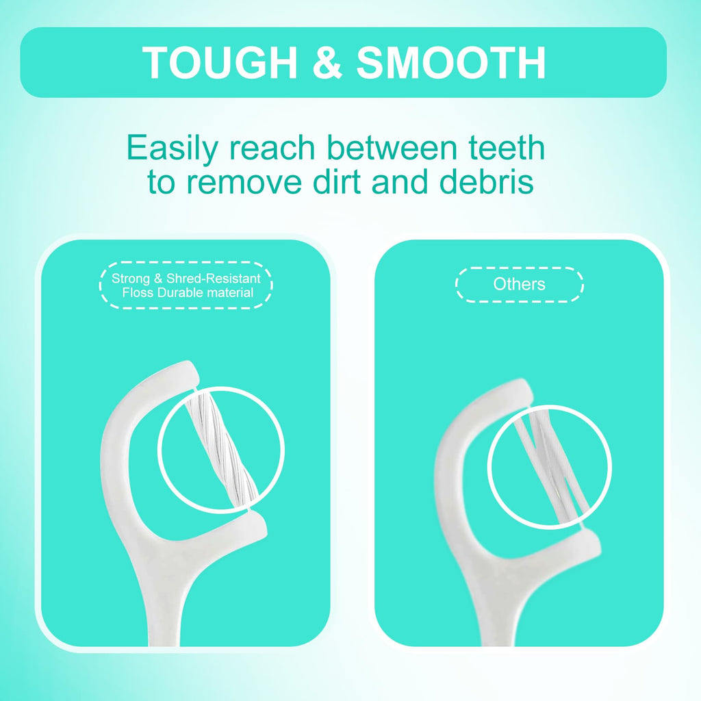 Garrelett 210 Ct Travel Floss Picks Bulk - Individually Wrapped, Curved Tip
