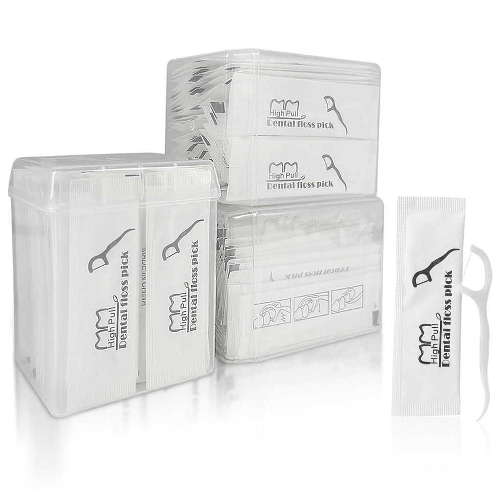 Garrelett 210 Ct Travel Floss Picks Bulk - Individually Wrapped, Curved Tip