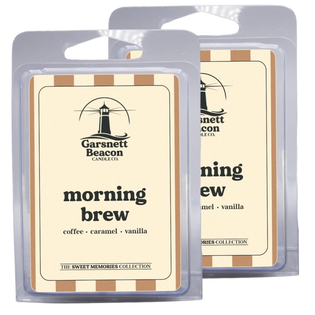 Morning Brew Wax Melts by Garsnett Beacon Candle Co. – Coffee, Vanilla & Cream Soy Cubes (2-Pack)