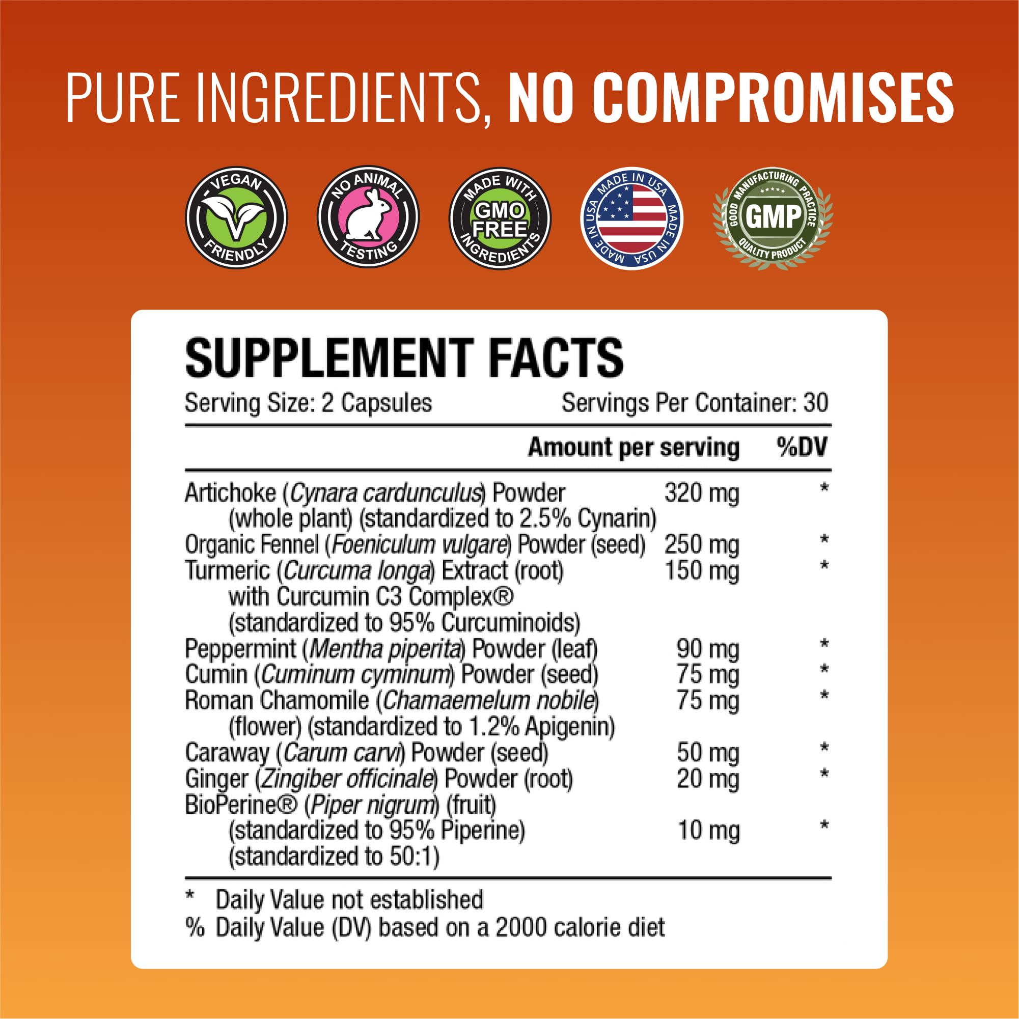 Gaslys by Approved Science: Soothe Digestive Tract with Artichoke, Ginger & Fennel - 60 Count
