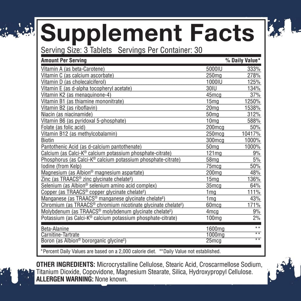 Gaspari Nutrition Anavite – Sports Multi-Vitamin with Amino Acids, Beta-Alanine & L-Carnitine (180 Tablets)