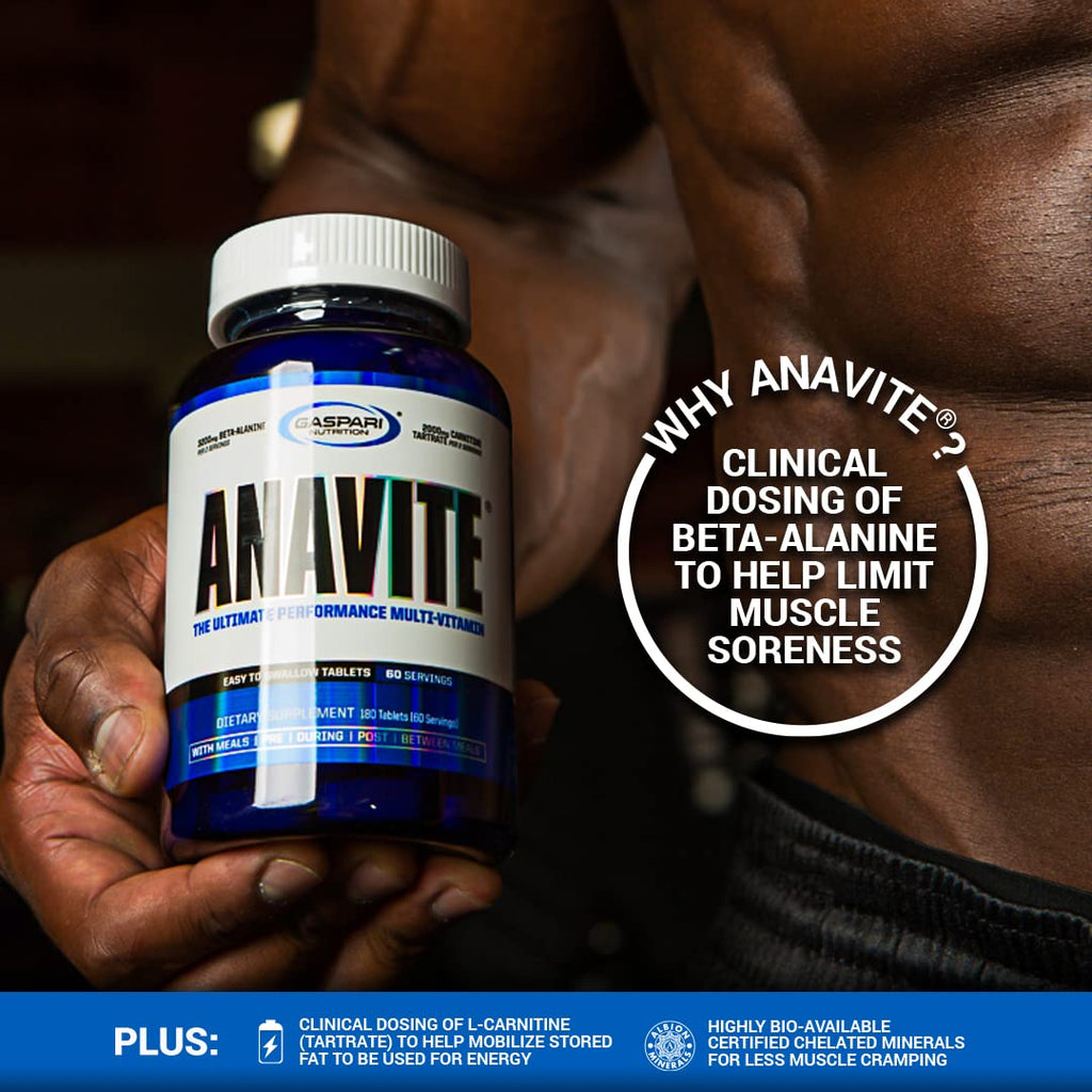 Gaspari Nutrition Anavite – Sports Multi-Vitamin with Amino Acids, Beta-Alanine & L-Carnitine (180 Tablets)