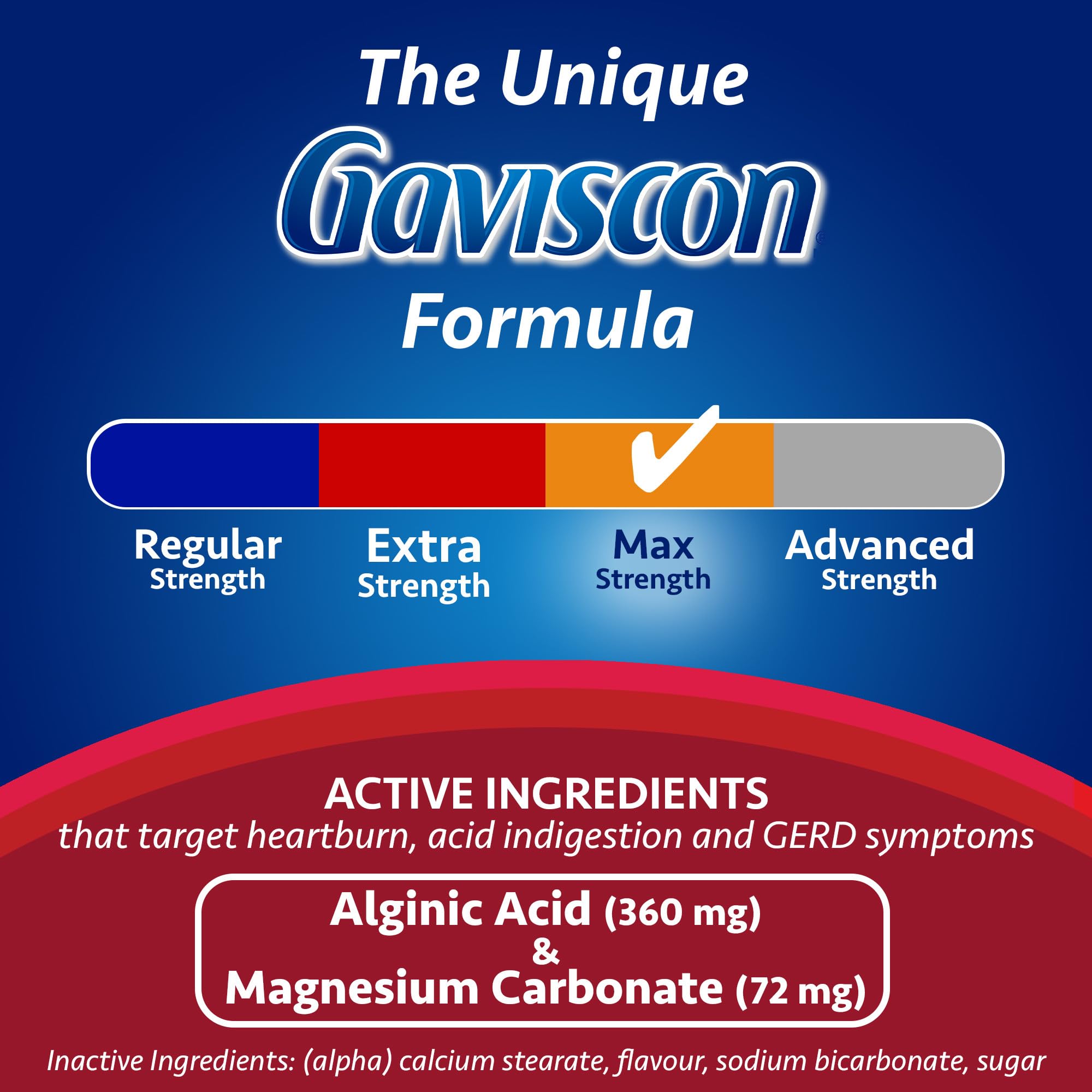 Gaviscon Max Berry Tablet, 50 Count | Heartburn & Reflux Relief