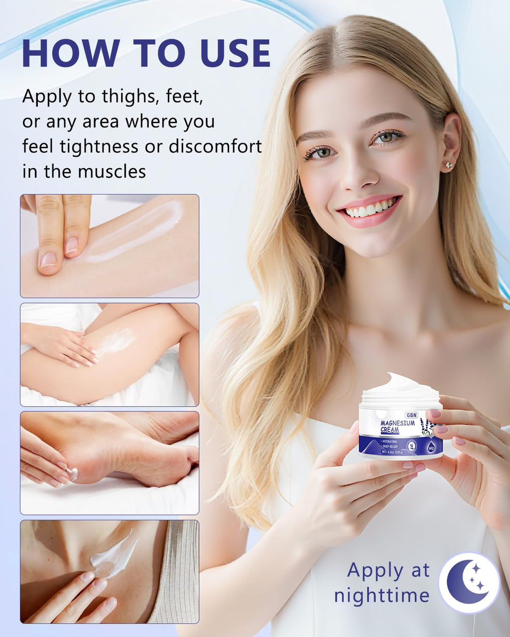 GBN Magnesium Cream – Hydrating Sleep Lotion with Lavender