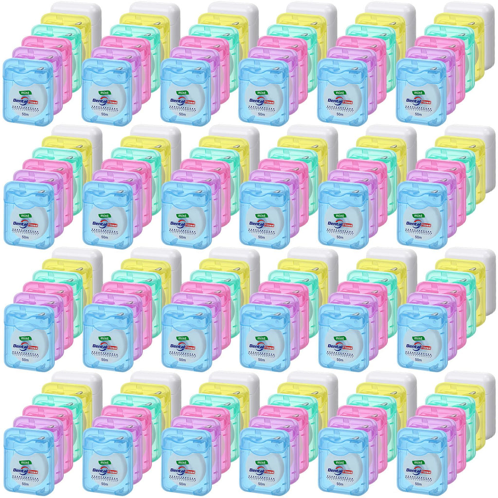 Geiserailie 72 Pack Mint Floss Bulk – 50m Travel Waxed Dental Floss, Multicolor