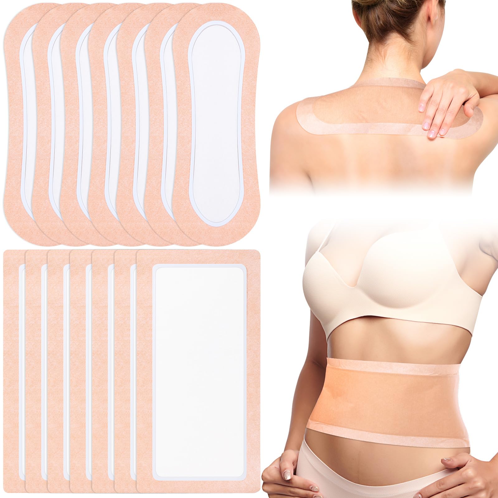 Geiserailie 20 Pcs Large Castor Oil Pack Wrap Kit – Self-Adhesive, No Wash
