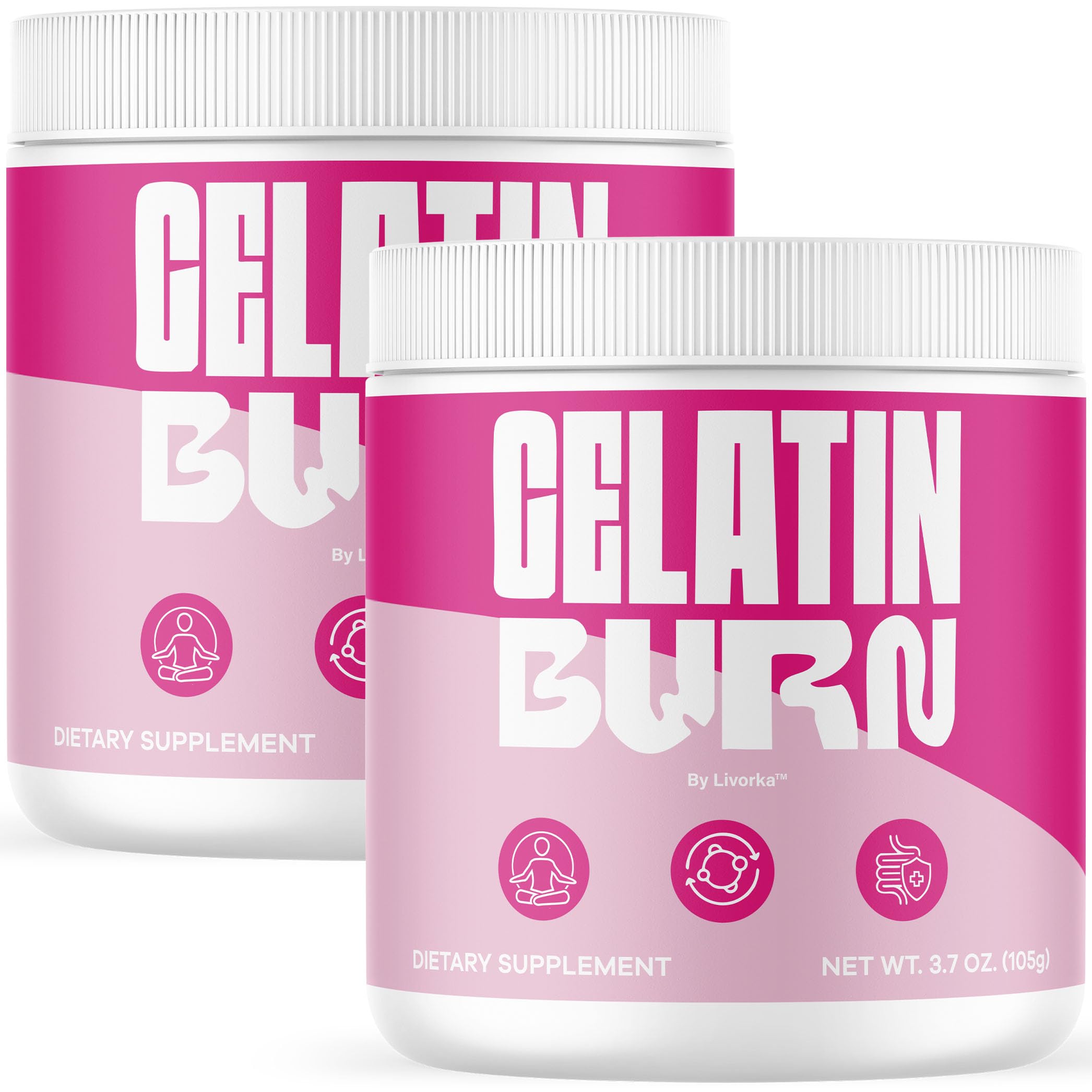 LIVORKA GelatinBurn Powder (2 Pack) – Premium Natural Wellness Formula, 120 Servings