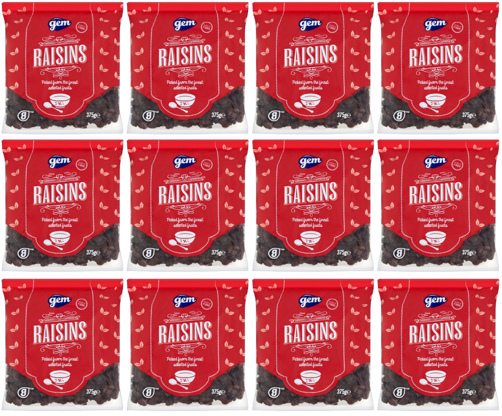 12 x Gem Raisins 375G