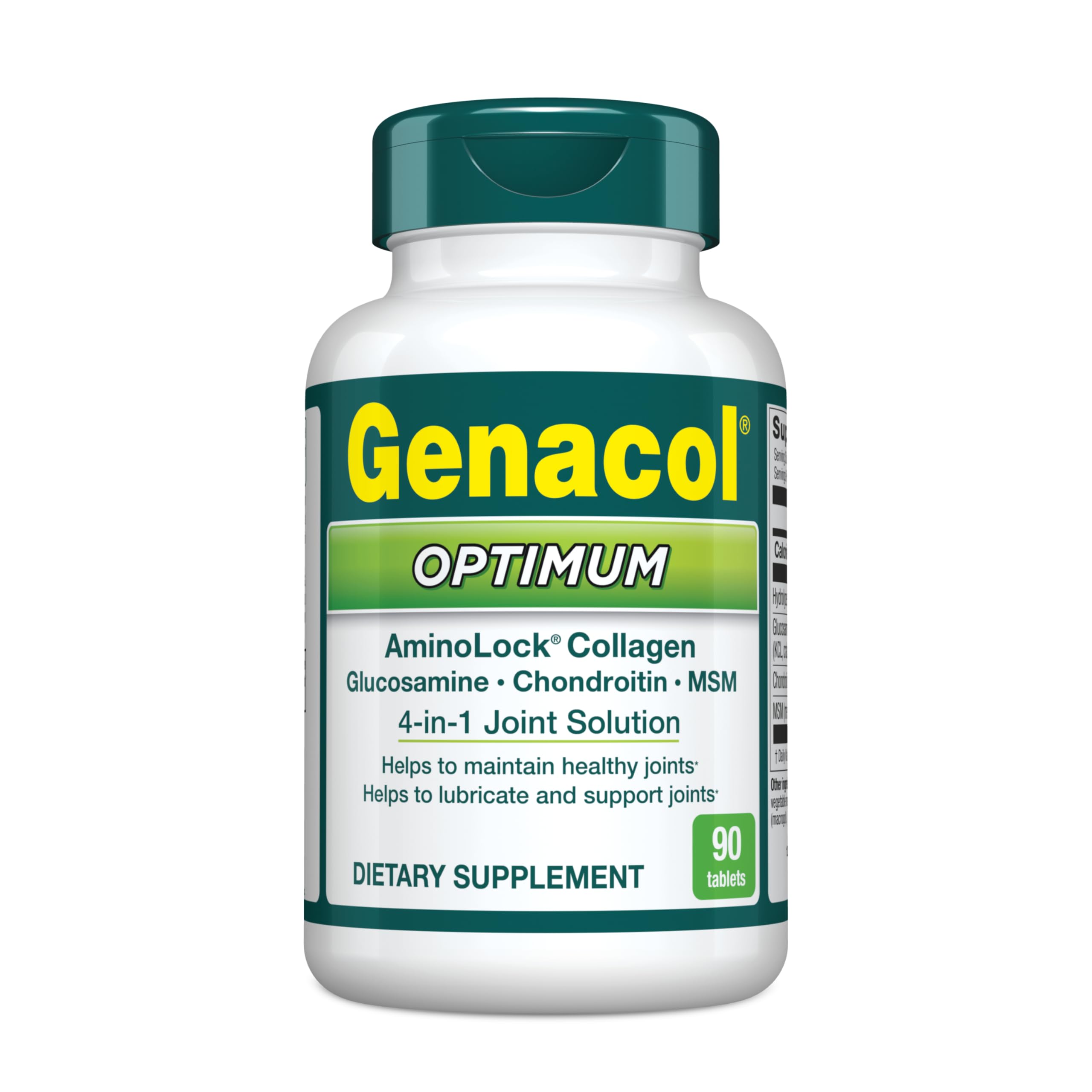 Genacol Optimum – Glucosamine, Chondroitin, MSM & AminoLock Collagen Tablets (90 Count)