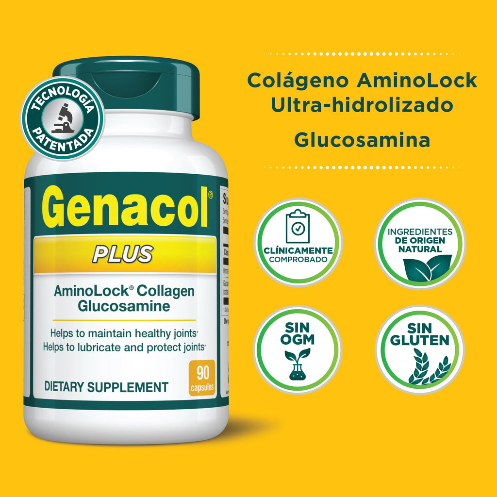 Genacol Plus: Glucosamine & Ultra-Hydrolyzed Collagen for Joint Health - 90 Capsules
