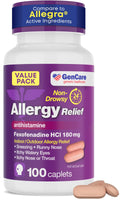 GenCare Allergy Relief Pills – Fexofenadine 180mg, 24-Hour Non-Drowsy (100 Count)