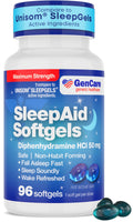 GenCare Maximum Strength Nighttime Sleep Aid – 96 Softgels, Non-Habit Forming Sleep Support