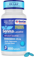 GenCare Maximum Strength Senna Laxative 25mg (100 Tablets) – Overnight Constipation Relief