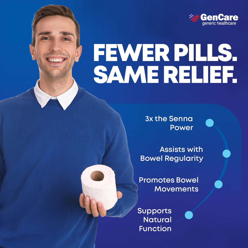 GenCare Maximum Strength Senna Laxative 25mg (100 Tablets) – Overnight Constipation Relief