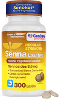 GenCare Senna Laxative 600-Count Bulk Bottle | 8.6 mg Senna Tablets for Occasional Constipation