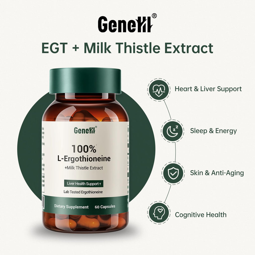 GENEIII Milk Thistle + L-Ergothioneine – Advanced Liver & Cellular Health, 60 Count